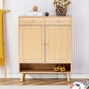 ZHUTA Modern minimalist storage cabinet, rattan shoe cabinet, bed top cabinet. Beautiful shape, suitable for corridors and living rooms - 4 of 4