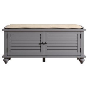 Jocelyn Cushioned Top Entry Way Bench With Storage - Gray - Inspire Q
