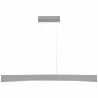Sleek Silver Streamline 42W LED Linear Glass Pendant