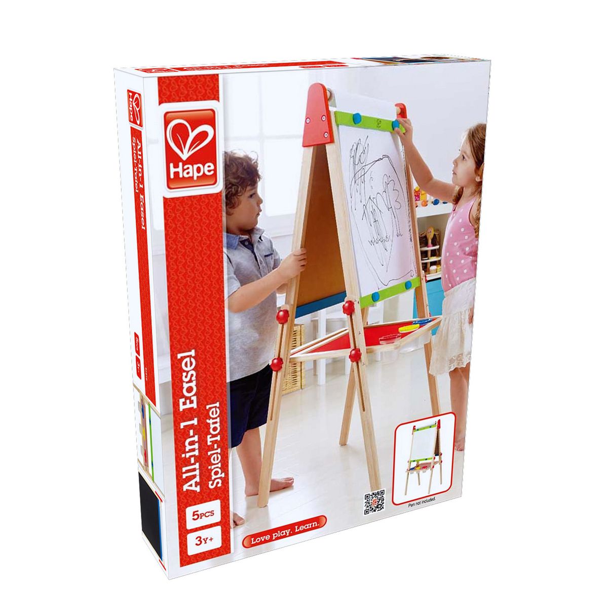 Hape All-in-One Double-Sided Art Easel w/ Paper Roll & Accessories - thumbnail 2
