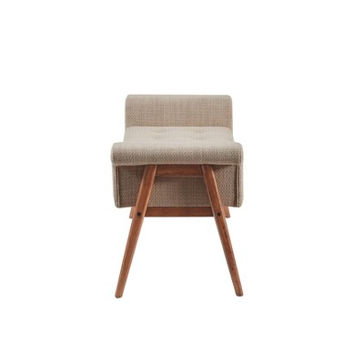 Chic Transitional Tan Upholstered Bedroom Bench with Storage