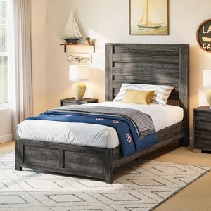 Farmhouse Bed Frame with 49" Tall Headboard - 1 of 4