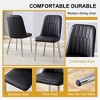 Modern Dining Chairs Set of 2, Equipped with PU Artificial Leather Backrest Cushions and Silver Metal Legs, for Restaurants - White - 3 of 4