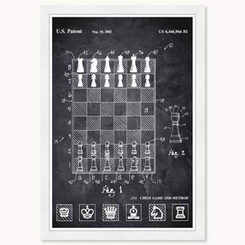 Wynwood Studio 15"x21" Chess Game and Method 2000 Chalkboard Wall Art White Frame