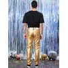 Lars Amadeus Men's Metallic Slim Fit Night Club Disco Shiny Faux Leather Pants - 4 of 4