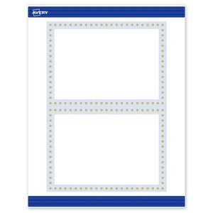 Avery 5" x 7" Cards, Gold Dots with Blue Border, 20 ct - 1 of 4