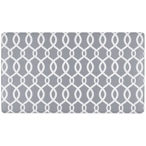 Sohome Cozy Living Kochi Lattice Anti-fatigue Kitchen Mat, Grey/white ...