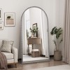 Infurnic Full Length Mirrors Iron Arched Design with Supporting Feet for Living Room, Clothing Shop, Corridor Decor, Silver, 35.43"*0.98"*65.75" - 2 of 4