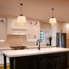 PAKOKULA 3-Light Black Drum Chandelier with Crystal Pendant and White Fabric Shade for Kitchen Island Living Room - 3 of 4