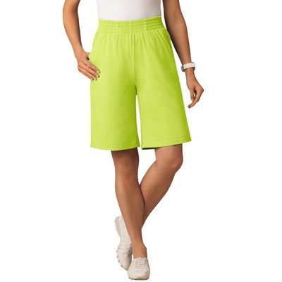 Woman Within Plus Size Elastic-Waist Knit Short