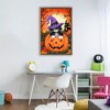 Stupell Industries Cat Peeking from Jack-o-Lantern Floating Frame Canvas Art, Brown, 21" x 31" - 3 of 4