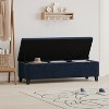 Airsurfer 52-inch Navy Blue Storage Bench Elegant Navy Blue Storage Bench Home Decor for Entryway Organization - 2 of 4