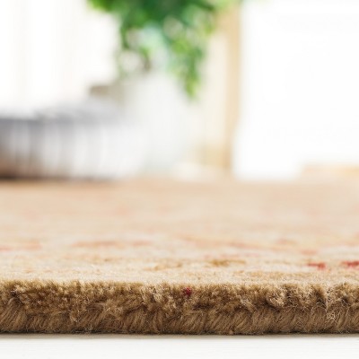 Handmade Moss and Beige Wool Tufted Runner Rug
