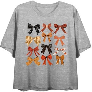 Assorted Cute Ribbon Bows  Women's Crew Neck Short Sleeve Top - 1 of 3