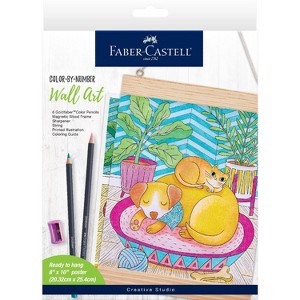 Color By Number Wall Art Pet Parents - Faber-Castell: DIY Drawing Kit for Kids, Includes Frame & Colored Pencils - 1 of 3