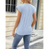 Women's Crewneck Ribbed Knit Top Casual Short Sleeve T-Shirt - 2 of 4