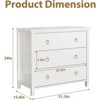 3 Drawer Tall Dresser for Bedroom, Modern Freestanding Wood Storage Chest of Drawers, Closet Organizer for Living Room or Entryway - 3 of 4