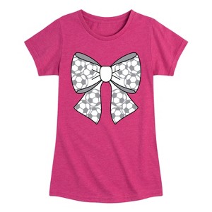 Girls' - Instant Message - Soccer Bow Fitted Short Sleeve Graphic T-Shirt - 1 of 4