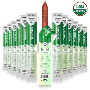 Mission Meats USDA Certified Organic Beef Sticks – Organic & Grass Fed Beef, Zero Sugar, Gluten Free, Non-GMO, Original 0.75oz - 1 of 4