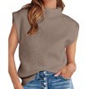 Coolmee Womens Sleeveless Sweater Vest Turtleneck Ribbed Knit Tank Tops Basic Casual Fit Fashion Top - 2 of 3