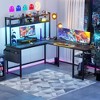 Aheaplus L Shaped Desk with Power Outlet & LED Strip - 2 of 4