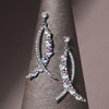 SOHI Women's Rhinestone Crescent Drop Earrings - 2 of 4