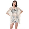 Anna-Kaci Women's Open Front Crochet Cover-Up with Floral Pattern and Short Sleeves - 3 of 4