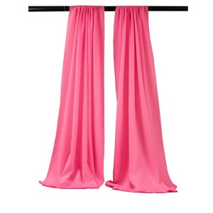 Slickblue Pack of 2 Polyester Backdrop Drapes – 96"H x 58"W, Rod Pocket, Semi Sheer, Serged Edges, 41 Colors Options - 1 of 3