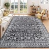 Washable Vintage Floral Rug - Low Pile Non-Slip Indoor Carpet for Living Room, Bedroom, Dining Room - 2 of 4
