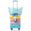 Hynes Eagle 20" Carry-on Luggage with Cup Holder Hardshell Suitcases with Spinner Wheels, 2 Piece Set TSA Lock Rainbow Color - 4 of 4