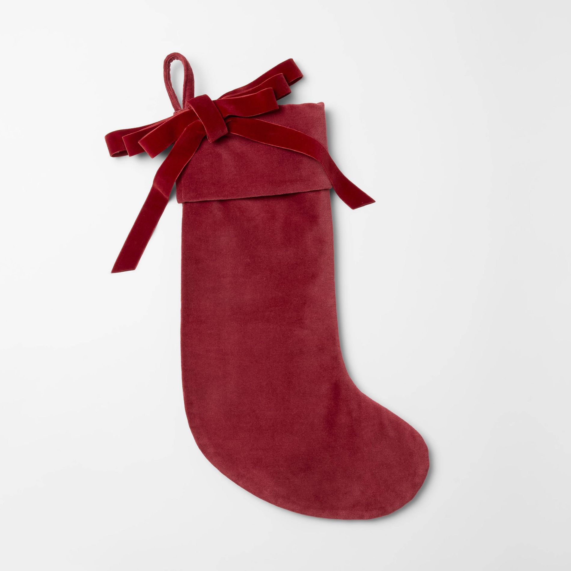 Velvet Bow Stocking Red - Threshold™ designed with Studio McGee