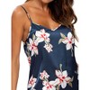 cheibear Women's Sleeveless Cami Shirt with Shorts Satin Nightwear Sleepwear Pajama Sets - 4 of 4