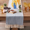 Design Imports  Handloomed  Chevron Jacquard Fringe Table Runner, Nautical Blue, 15X72" - 2 of 4