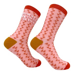 Crazy Dog T-Shirts Women's Powered By Coffee and Love Socks Funny Cute Footwear - 1 of 4