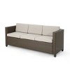 Outdoor Sofa, Single Sofa, Water-Resistant Cushions, Woven Texture, Sofa for 3 People, Iron Frame, Armless Sofa-Coolbibila - 4 of 4