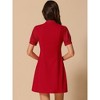 INSPIRE CHIC Women's Bow Tie Keyhole Neck Puff Sleeve Elegant Work Dress - 3 of 4