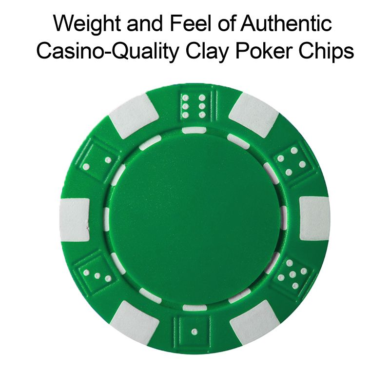 Poker Chips – 100-Piece Set of 11.5-gram Blackjack Chips with Dice Design by Trademark Poker (Green), 3 of 6
