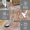 Acekool 8x10 Vintage Washable Area Rug, Non-Slip, Low Pile, Stain-Resistant Floral Foldable Carpet for Living Room, Bedroom, Orange - 4 of 4