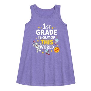 - Dr. Seuss - First Grade Out Of This World Graphic Sleeveless Aline Dress - 1 of 4
