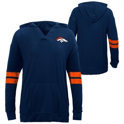 NFL Denver Broncos Girls' Dark Lightweight Hoodie - S