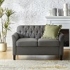 Nuria 51.5" Wide Transitional Button-tufted Loveseat with Tapered Solid Wood Legs and Flared Arms|Artful Living Design - 3 of 4