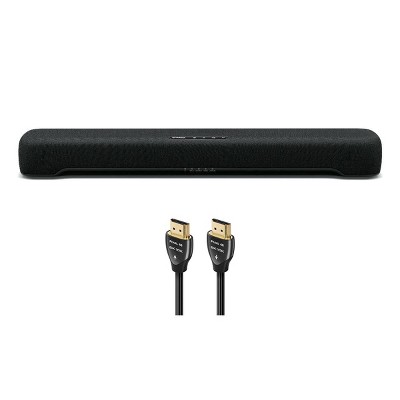 Yamaha SR-C20A Compact Sound Bar with Built-In Subwoofer with 8K-10K 48Gbps HDMI Cable - 2.46 ft. (.75m)