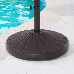 Sonkuki HDPE 90LBS Patio Round Market Umbrella Base Filled With Sand or Water, Dark Brown - 1 of 4