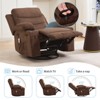 360 Swivel Nursery Recliner - Oversized Rocking Chair with Massage and Heat Recliner for Small Spaces, Nursery Bedroom Living Room Reclining Chairs - 4 of 4