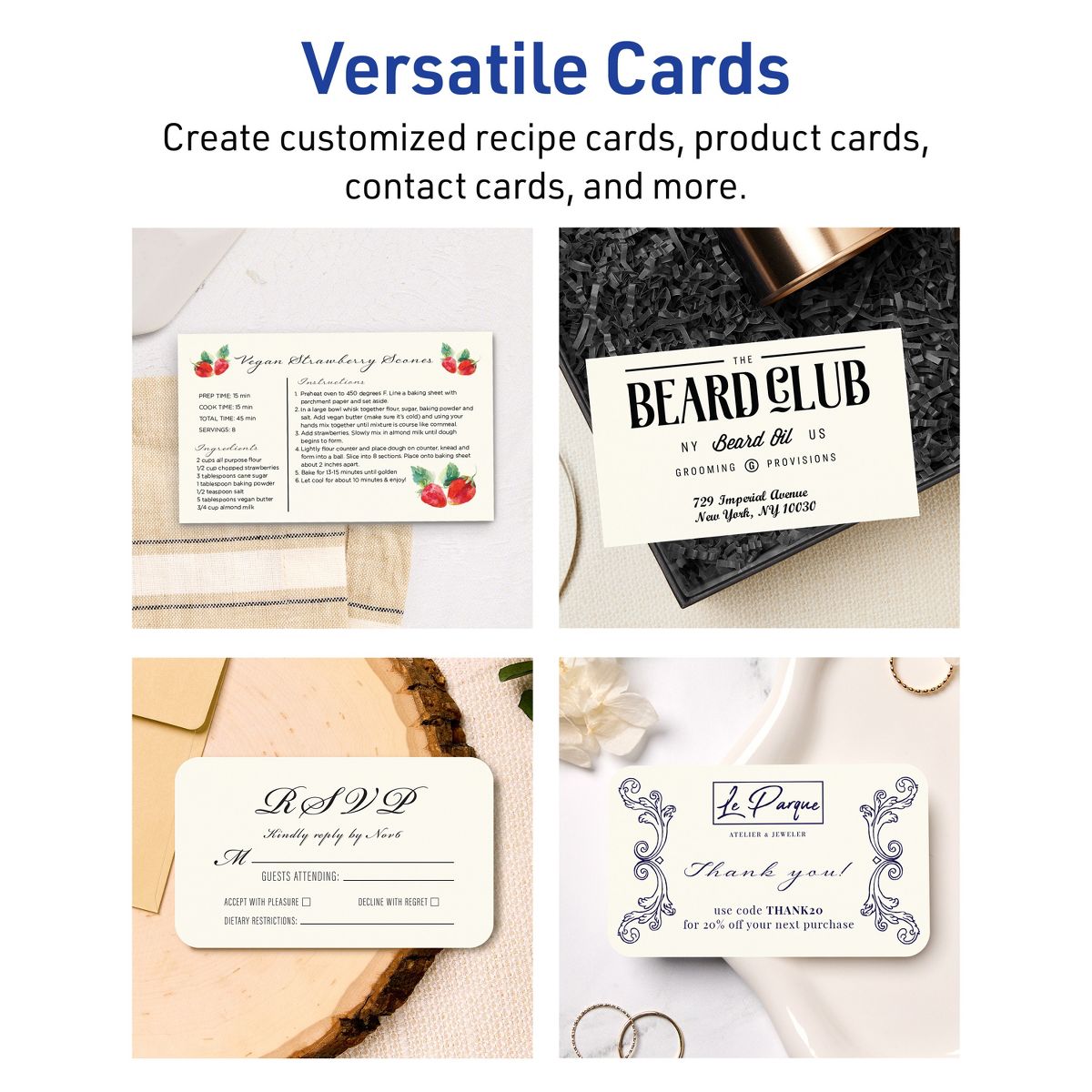 Avery Matte Ivory Index Cards, 3" x 5" Rectangle - thumbnail 3