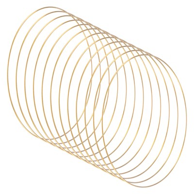 Unique Bargains Metal Electroplating Macrame Crafting Crafts Hoop 12 Pcs