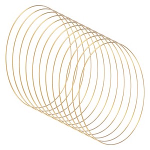 Unique Bargains Metal Electroplating Macrame Crafting Crafts Hoop 12 Pcs - 1 of 4