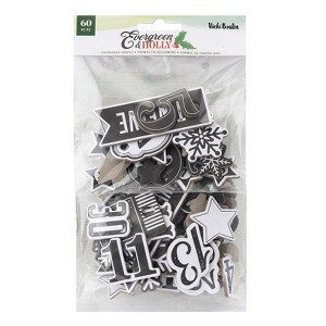 Vicki Boutin Evergreen & Holly Mixed Chipboard Stickers, 60pcs - 1 of 4
