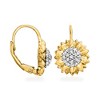 Ross-Simons 0.40 ct. t.w. White Topaz Sunflower Drop Earrings in 18kt Gold Over Sterling - 3 of 4