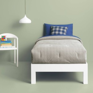 Twin/Twin Extra Long Corduroy Plaid Comforter Gray - Room Essentials™ - 1 of 1